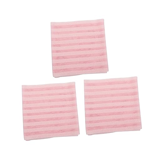 NIYANGLE 3 Stück Badetuch Peeling-Waschlappen Handtücher Duschtuch Reise Luffa Peeling-Badehandschuhe schrubben Peeling-Körperpeeling Duschpeeling Duschtücher Polyester Rosa von NIYANGLE