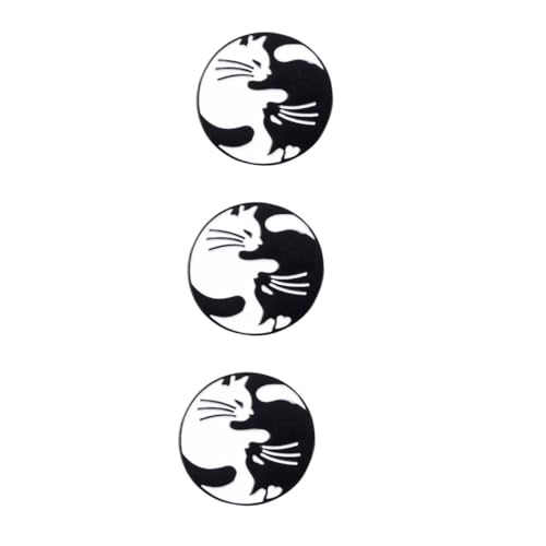 NIYANGLE 3 Stück Brosche süß Stifte Kätzchen Brosche Kätzchen-Ornament schwarze Katze Katzenbrosche Cartoon-Brosche Tierbrosche Elektroplattierte Brosche Tier Brosche Jeans-Brosche Weiß von NIYANGLE
