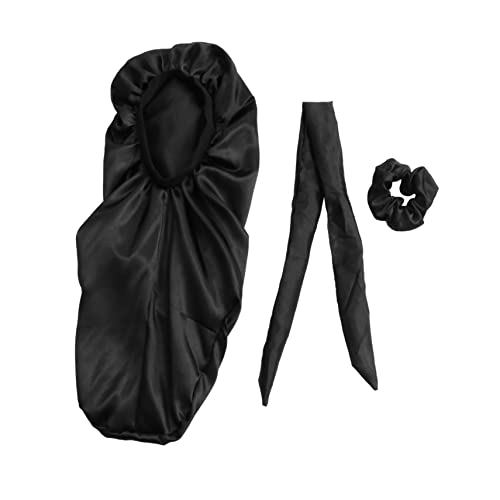 NIYANGLE 3stücke Satin Schlafkopfbedeckung Mit Elastischem Band Für Frauen Geeignet Für Lange Zöpfen Dreadlocks Extensions Und Lockiges Haar Für Nachtschlafen von NIYANGLE