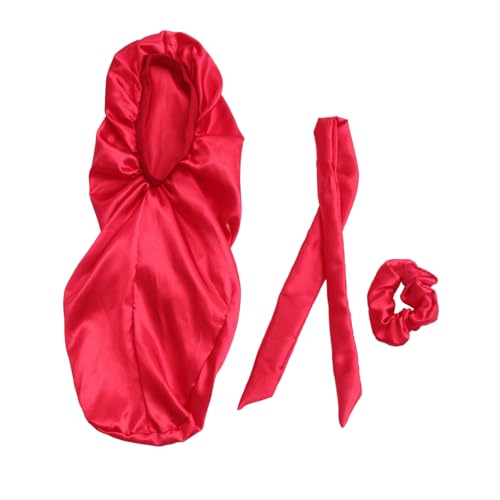 NIYANGLE 3stücke Teiliges Satin Bonnet Für Damen Atmungsaktive Schlafhaube Mit Breitem Elastischem Band Für Optimalen Halt Nacht Für Lockiges Und Langes Haar von NIYANGLE