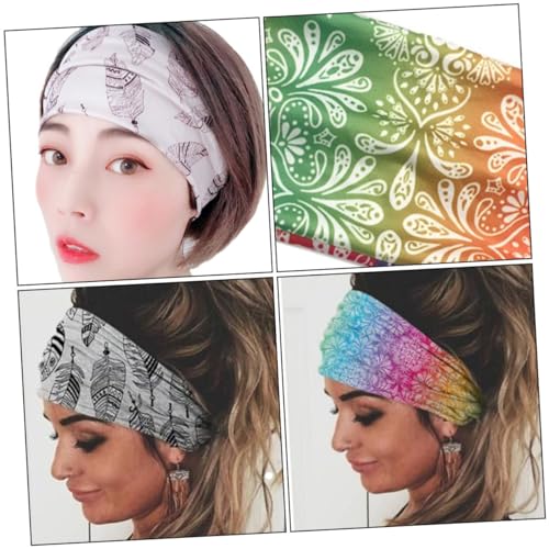 NIYANGLE 3stücke Pack Elastische Lauf-haarbänder Mit Blumendruck Rutschfeste Stirnbänder Für Workout Yoga Fitness Und Tägliche Nutzung von NIYANGLE