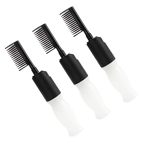 NIYANGLE 3 Stück Flasche Haarfärbemittel Nebel für Spender Haaransatz Männer Haarölflasche Haarölbehälter mit Kamm Flasche mit Kammapplikator Wurzelkamm das Haustier Schwarz von NIYANGLE