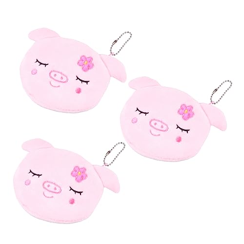 NIYANGLE 3 Stück Plüsch Geldbörse in Rosa Süße Schweineform Schlüssel Und Münzbeutel Für Mädchen Tragbare Aufbewahrungstasche Leicht Und Stylisch Für Schule Und Freizeit von NIYANGLE