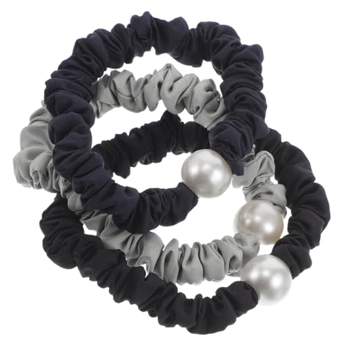 NIYANGLE 3stücke Perlen-haargummis Elastische Haargummis Für Dickes Haar Dekorative Pferdeschwanzhalter Mit Stilvollen Perlenakzenten Für Damen Und Mädchen Für Alltag Und Besondere von NIYANGLE
