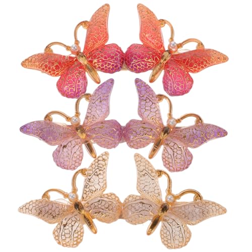 NIYANGLE 3 Stück Kleine Schmetterling Haarspangen für Junge Mädchen Bunte Haarklammern Langlebige Haaraccessoires für Verschiedene Frisuren Wie Ponytail Glatt oder Lockig von NIYANGLE