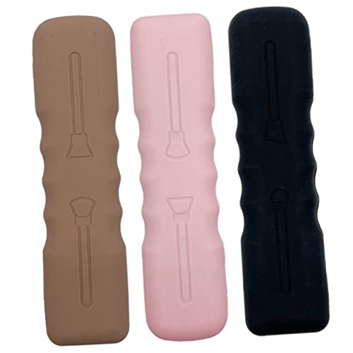 NIYANGLE 3 Stück Makeup Pinsel Organizer aus Silikon Teiliges und Tragbar und Kompakt für Reisen Büro und Veranstaltungen von NIYANGLE