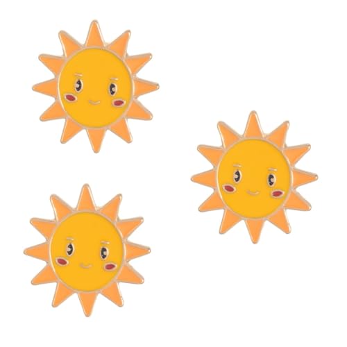 NIYANGLE 3 Stück Modische Motiv Metallbroschen Bunte Anstecknadeln für Damen Stilvolle Kleidungscorsage Schmuck Reversnadeln für Festliche Anlässe und Alltag Gelb von NIYANGLE