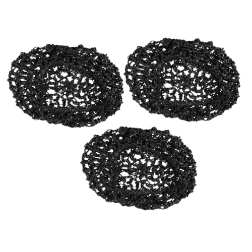 NIYANGLE 3stücke Handgefertigte Haarnetze Für Frauen Weiche Strickhaube Aus Polyester-mesh Schlafmütze Für Nächtlichen Haarschutz Schwarze Netzhaube Atmungsaktiv Und Komfortabel von NIYANGLE