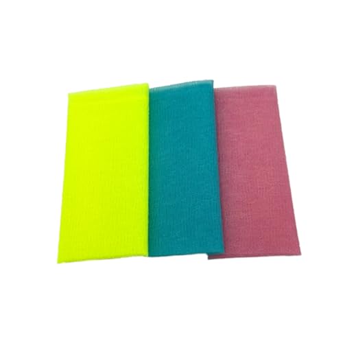 NIYANGLE 3 Stück Teiliges Badehandtuch Massagefunktion Effektiver Körperpeeling Reinigungshandschuh Fördert Durchblutung Sanft zur Haut Langlebig für Dusche und Zuhause Zufällige Farbe von NIYANGLE