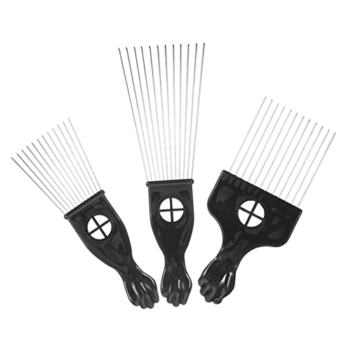 NIYANGLE 3 Stück Teiliges Doppelseitiger Metallhaarkamm für Männer Breitzahn Friseurwerkzeug aus zum Entwirren und Stylen von Lockigem Haar für Salon Hause von NIYANGLE