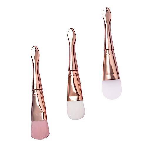 NIYANGLE 3 Stück Teiliges Gesichtsmaske Pinsel Silikon und Weiche Borsten für Gleichmäßiges Auftragen von Masken Wiederverwendbar und Einfach zu Reinigen für Diy Schönheitsanwendungen von NIYANGLE