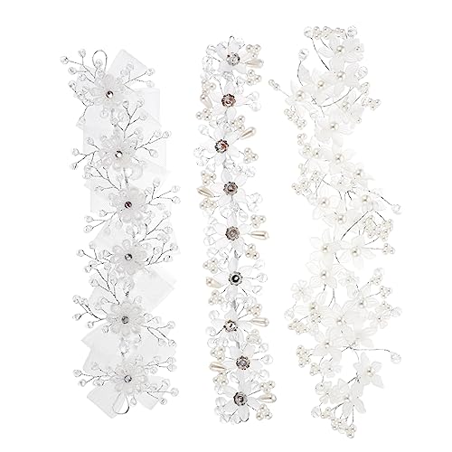 NIYANGLE 3stücke Perlen Stirnband Für Kleine Mädchen Perlen Haarband Hochzeit Blumenmädchen Kopfschmuck Haarschmuck Haarteile von NIYANGLE
