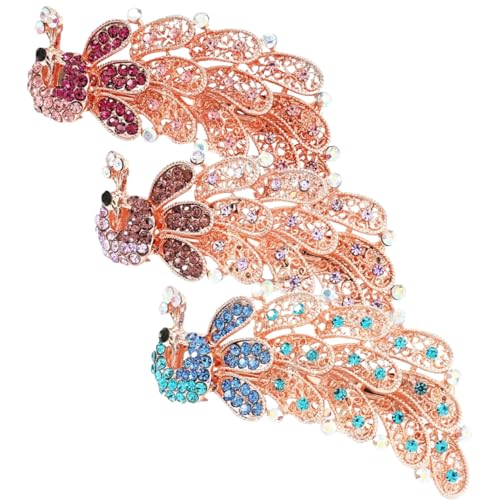 NIYANGLE 3 Stück Teiliges Haarschmuck aus Metall mit Funkelnden Strasssteinen Niedliche Haarspangen für Mädchen Langlebige Haarklammern Haaraccessoires Blau und Rosa von NIYANGLE