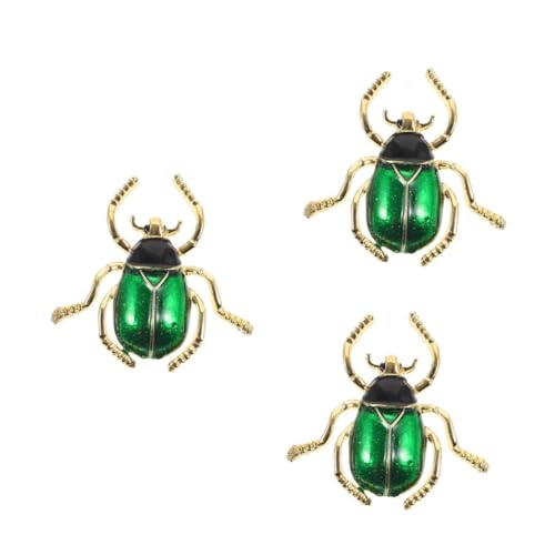 NIYANGLE 3 Stück Teiliges Insekten Anstecknadeln aus Langlebiger Legierung Glänzend Grün Emailliert Modische Broschen für Kleidung Taschen und Hüte Elegant und Robust für Damen und Herren von NIYANGLE
