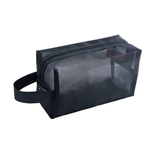 NIYANGLE 3 Stück Teiliges Kosmetiktaschen aus Netzgewebe Make Up Taschen mit Reißverschluss Groß Mittel und Klein für Damen und Schwarz von NIYANGLE