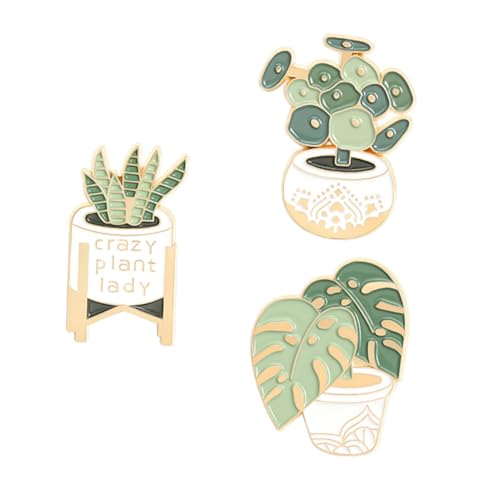 NIYANGLE 3 Stück Teiliges Stilvolle Broschen mit Kreativen Sukkulenten motiven Langlebige Vielseitige Anstecknadeln für Kleidung Taschen Hüte Pullover und Festliche Anlässe Wie Hochzeit von NIYANGLE