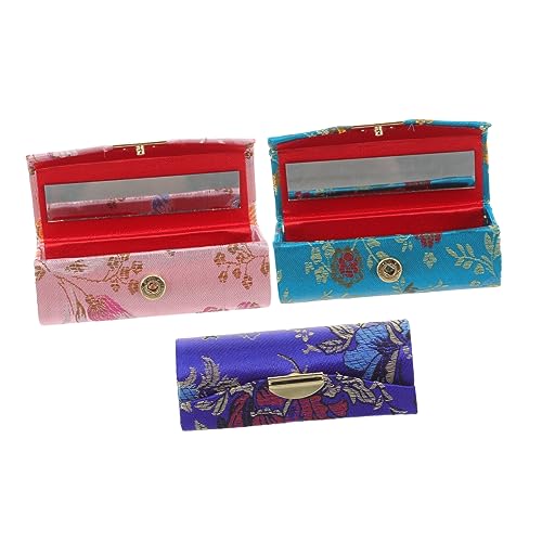 NIYANGLE 3 Stück Tragbare Lippenstiftetuis Kosmetiktaschen Für Damen Geldbörsen Organizer Für Make up Lippenstifthalter Für Handtasche Für Reisen von NIYANGLE