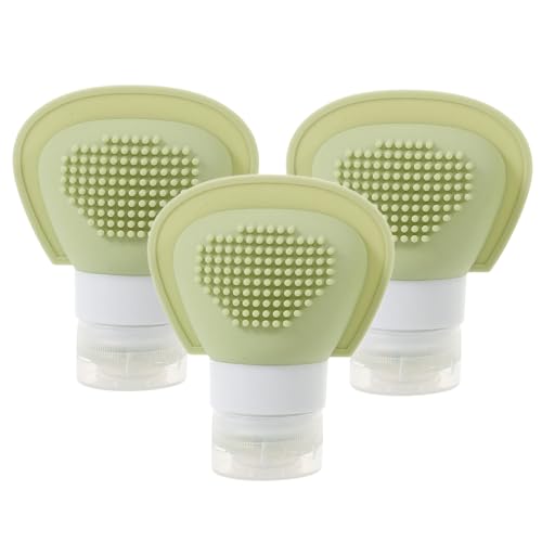 NIYANGLE Silikon Reiseflaschen 3 Stücke Auslaufsichere Nachfüllbare Behälter für Shampoo Conditioner Klein Wiederverwendbar Reise Zubehör für Frauen von NIYANGLE