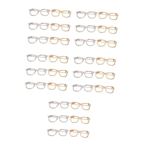 NIYANGLE 30 Stck Teiliges Metallbroschen Brillenform Kreative Anstecknadeln Damen Schmuck Pins für Kleidung Kleider Blusen und Accessoires Gold und Silber von NIYANGLE