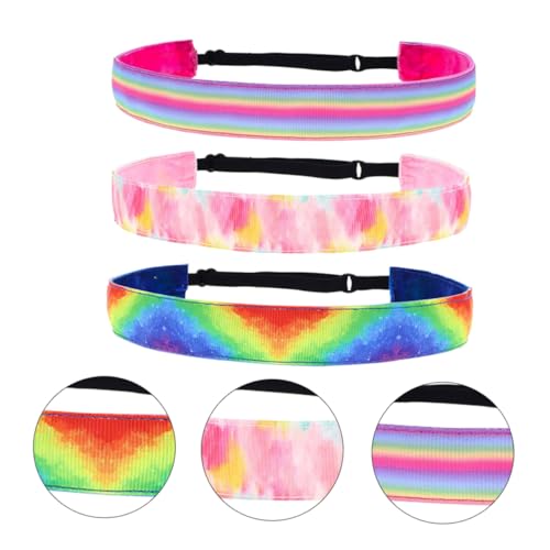 NIYANGLE 3stücke Damen Tie-dye Haarband Elastisches Sport-stirnband Rutschfestes Fitness-haarband Farbverlaufendes Yoga-zubehör Für Laufen Basketball Und von NIYANGLE
