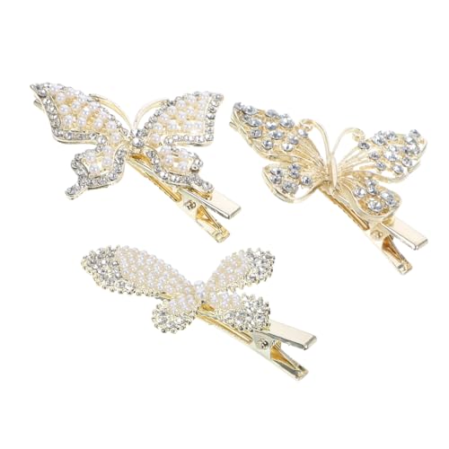 NIYANGLE 3stücke Schmetterlings-haarspangen Mit Strasssteinen Süße Haar-accessoires Kleine Haarspangen Für Mädchen Und Frauen Haarschmuck Für Verschiedene Anlässe von NIYANGLE