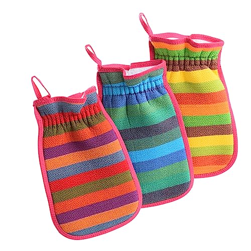 NIYANGLE 3Stücke Peeling Badetuch Exfolierende Massagehandschuhe für Körperpflege Hautschonend Robust und Langlebig für Sanfte und Entschlackung Unisex Nutzung von NIYANGLE