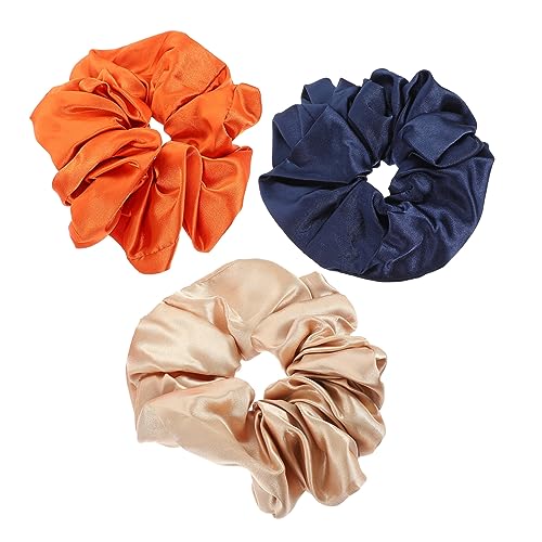 NIYANGLE 3stücke Oversized Scrunchy Haarbänder Satin Haargummis Für Damen Für Hochsteckfrisuren Pferdeschwanz Und Vielseitige Haarstylings Eleganten Farben von NIYANGLE