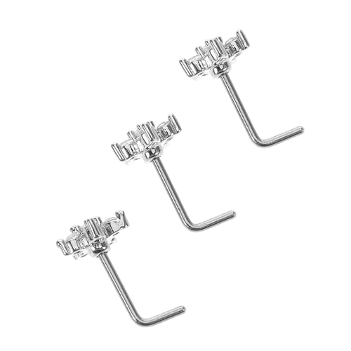NIYANGLE 3stücke Nasenpiercing Aus Edelstahl Mit Sternmotiv Fake Nasenringe Ohne Ring Piercingstecker Für Frauen Glänzend Einfach Zu Tragen von NIYANGLE