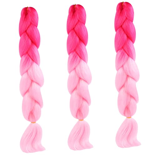 NIYANGLE 3 Stücke Farbverlauf Kopfbedeckung aus Kunsthaar für Mädchen Langlebige Gefälschte Zöpfe Haarschmuck für Jeden Anlass Haar Accessoires von NIYANGLE