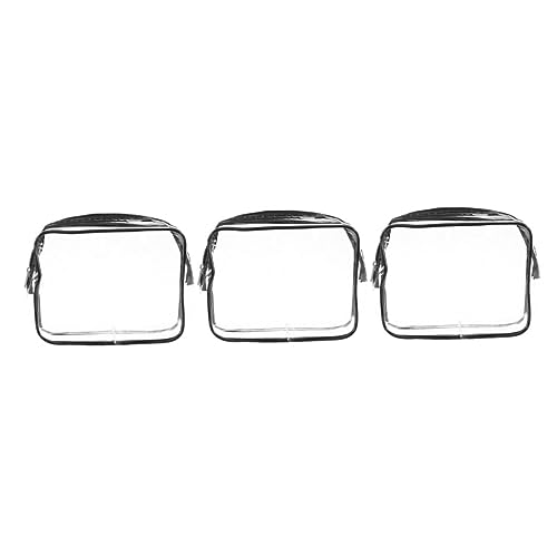 NIYANGLE 3stücke Transparente Kosmetiktasche Aus PVC Für Reise Und Alltag Mit Make-up Organizer Und Badetasche Für Körperpflegezubehör Leicht Und Tragbar von NIYANGLE