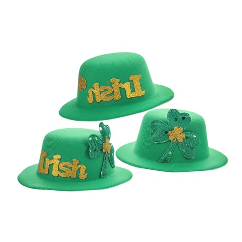 NIYANGLE 3stücke Grüne Haarspangen Kleeblatt Mini Hut Zubehör Für St Patricks Day Frisuren Irish Festival Verkleidungen Kopfbedeckung Für Mädchen Frauen von NIYANGLE