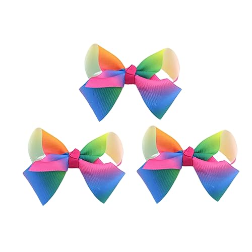 NIYANGLE 3stücke Haarspangen Im Regenbogen Farbverlauf Niedliche Schleifen-haarclips Für Mädchen Langlebige Haaraccessoires Für Täglichen Gebrauch Und Besondere Anlässe von NIYANGLE