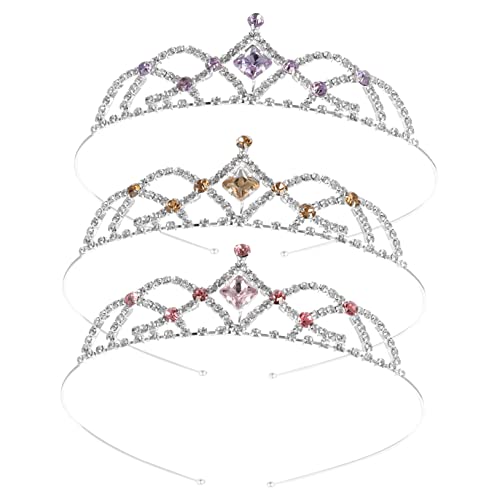NIYANGLE 3stücke Mädchen- -tiara Mit Strass- Für Geburtstagsfeier Glänzender Kopfschmuck Aus Hochwertigem Material Für Partys Und Besondere Anlässe von NIYANGLE
