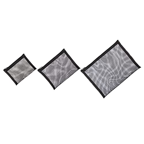 NIYANGLE 3stücke Netz-Make-up-Tasche Für Damen Kosmetiktasche Zum Reisen Reisetasche Für Toilettenartikel Make-up-Halter Kleine Taschen Zur Organisation Der Handtasche von NIYANGLE