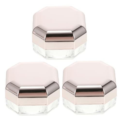 NIYANGLE 3stücke Octagon Form Tragbare Elastische Mesh Puder Aufbewahrungsbox Für Damen Für Loses Puder Und Make-up Reisefreundlich Roségold von NIYANGLE