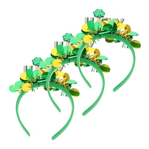 NIYANGLE 3stücke Teiliges Shamrock Haarreifen Für Patrick's Day Festliche Haarbänder Mit Kleeblatt-design Für Partys Feiern Und Fotoshootings von NIYANGLE