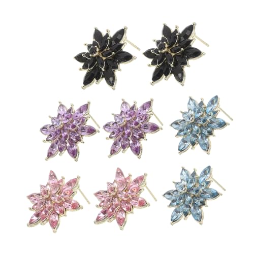 NIYANGLE 4 Paare Blumenohrringe mit Farbigen Zirkonien Mehrschichtige Legierungsohrringe mit Silberstift Modische Ohrstecker für Frauen Vielseitig für Alltag Hochzeit Party Abschlussball NIYANGLE 4 Paare Blumenohrringe mit Farbigen Zirkonien Mehrschichtige Legierungsohrringe mit Silberstift Modische Ohrstecker für Frauen Vielseitig für Alltag Hochzeit Party Abschlussball von NIYANGLE