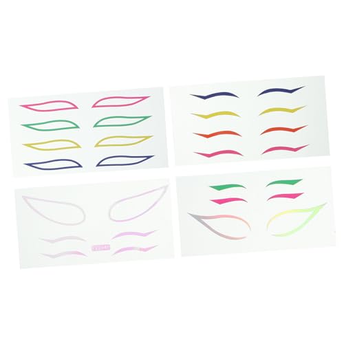NIYANGLE 4 Stück Bunte Eyeliner Aufkleber für Augen Make Up Wasserfeste Selbstklebende Eyeliner Sticker für Partys Nachtclubs und Cosplay von NIYANGLE