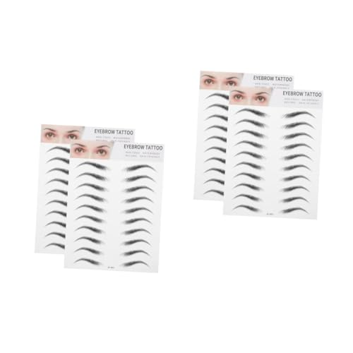 NIYANGLE 4 Stck Imitation Augenbrauen Aufkleber Natürlich Aussehende Haar Transfer Sticker Schnelles und Einfaches Eyebrow Tool für Männer und Frauen Schwarz Langlebig und Hautfreundlich von NIYANGLE