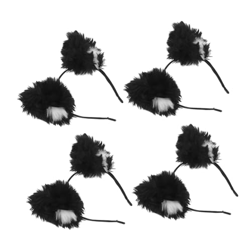 NIYANGLE 4 Stück Fuchsohren Stirnband Fuchs -ohr -anhänge Fuchsohr Stirnband Tierstirnband Pelziges Pelzige Stirnbänder Für Frauen Mädchen Fuchs Kostümzubehör Schwarz Plastik von NIYANGLE