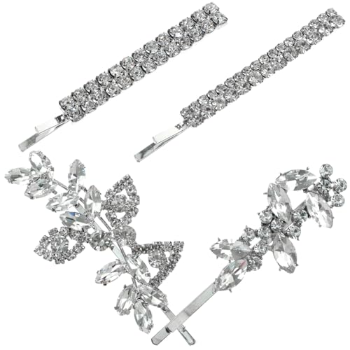NIYANGLE 4stücke Teiliges Haarschmuck Für Frauen Hochzeits-haarspangen Mit Strass Elegante Haarnadeln Für Bräute Für Besondere Anlässe Und Festliche Feiern von NIYANGLE