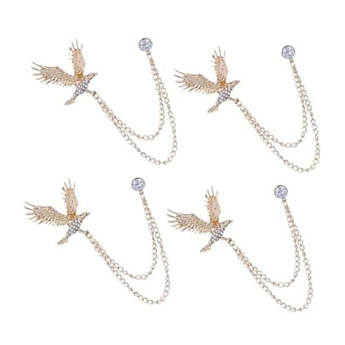 NIYANGLE 4 Stück Herren Broschen mit Anhänger Legierung und Strass Anstecknadeln für Anzug Mantel und Jacke Vielseitiges Accessoire für Formelle und Anlässe von NIYANGLE