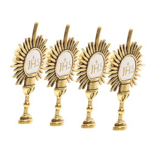 NIYANGLE 4 Stück Katholische Erstkommunion Anstecknadel Teiliges Sakrament Brosche für Kleidung Rucksack Hut Modische Religiöse Dekoration von NIYANGLE