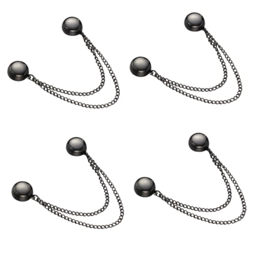NIYANGLE 4 Stück Magnetische Schal Brosche mit Kette Robuster Rundverschluss Eleganter Schwarzer Cardigan Clip für Damen Magnetverschluss für Kleidung und Strickjacken Vielseitig NIYANGLE 4 Stück Magnetische Schal Brosche mit Kette Robuster Rundverschluss Eleganter Schwarzer Cardigan Clip für Damen Magnetverschluss für Kleidung und Strickjacken Vielseitig von NIYANGLE