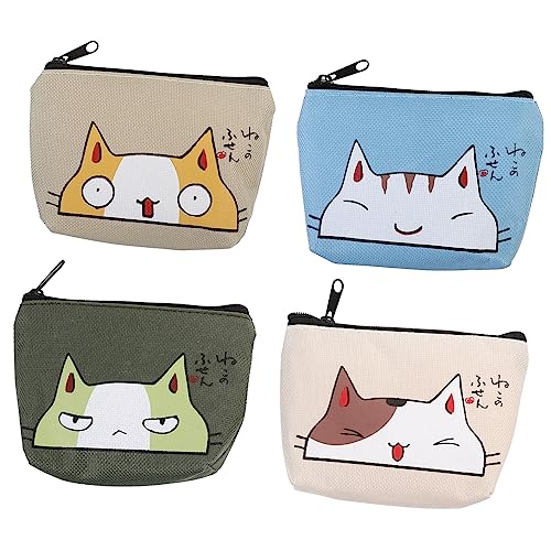 NIYANGLE 4stücke Niedliche Münzbeutel Aufbewahrungstaschen Für Kleingeld Und Schlüssel Zufällige Designs Für Party Strand Und Shopping von NIYANGLE