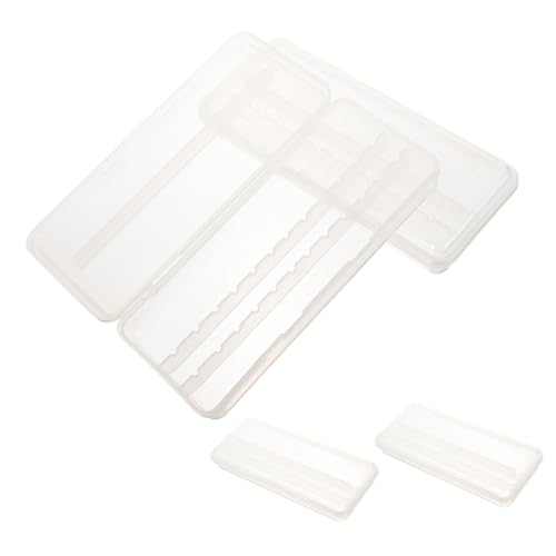 NIYANGLE 4 Stück Nagelfräser Aufbewahrungsbox Transparent mit Fächern Nagelbohrer Organizer Maniküre Werkzeughalter Kompakt Praktisch Langlebig für Nail Art und Polieraufsätze von NIYANGLE