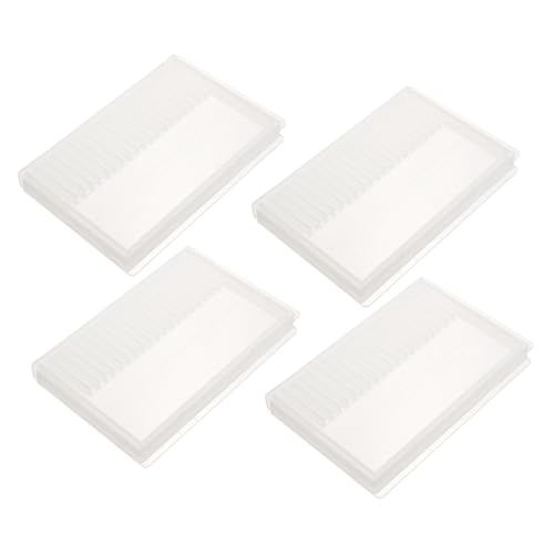 NIYANGLE 4 Stück Nagelfräser Bits Aufbewahrungsbox Transparent Organizer Maniküre Werkzeuge Staubdicht Professionelle Nagelkunst Salon Zubehör von NIYANGLE