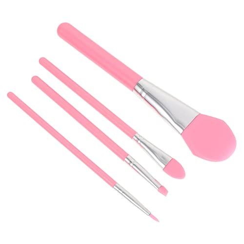 NIYANGLE 4 Stück Silikon Gesichtsmaskenpinsel für Frauen Hautfreundliche Make Up Pinsel für Foundation Augenbrauen und Flüssige Lidschatten Kosmetik Zubehör mit Kunststoffgriff von NIYANGLE