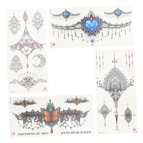 NIYANGLE 4 Stück Tattoo-Aufkleber Körper auf Zeit Ärmel Tinte UV abwaschbares Tattoo gefälschte Tätowierung Tattoo-Sticker für Erwachsene frauen tätowieren Realistisches Tattoo von NIYANGLE