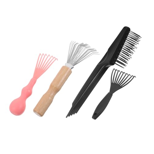 NIYANGLE 4 Stück Teiliges Bürstenreinigungsset mit Holzgriff Sanfte Borsten für Effektive Tiefenreinigung von Kissen und Wildschweinborsten Haarbürsten Vielseitig für Zuhause und Reise von NIYANGLE